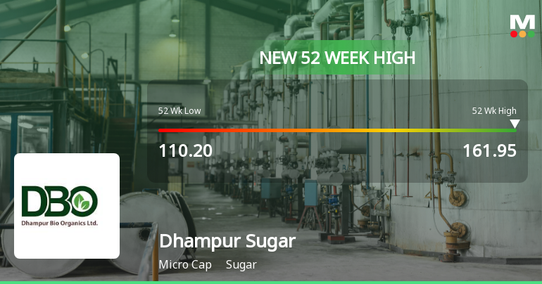 Broad-Based Technical Strength Lifts Dhampur Sugar Mills Ltd to 52-Week High of Rs 162.55