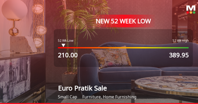 Euro Pratik Sales Ltd Falls to 52-Week Low of Rs 205 as Sell-Off Deepens