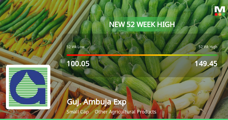 Broad-Based Technical Strength Lifts Gujarat Ambuja Exports Ltd to 52-Week High of Rs 158