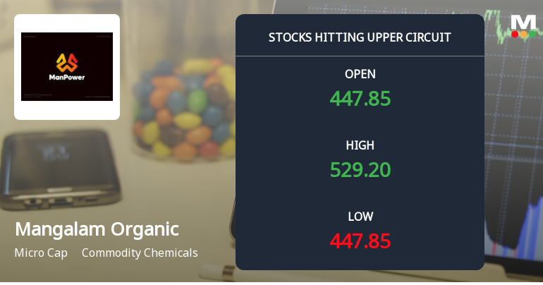 Mangalam Organics Ltd Locks at Upper Circuit With 20% Gain — Buyers Queue, Sellers Absent