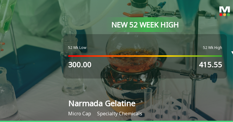 Broad-Based Technical Strength Lifts Narmada Gelatines Ltd to 52-Week High of Rs 429.4
