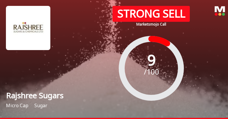 Rajshree Sugars & Chemicals Ltd is Rated Strong Sell
