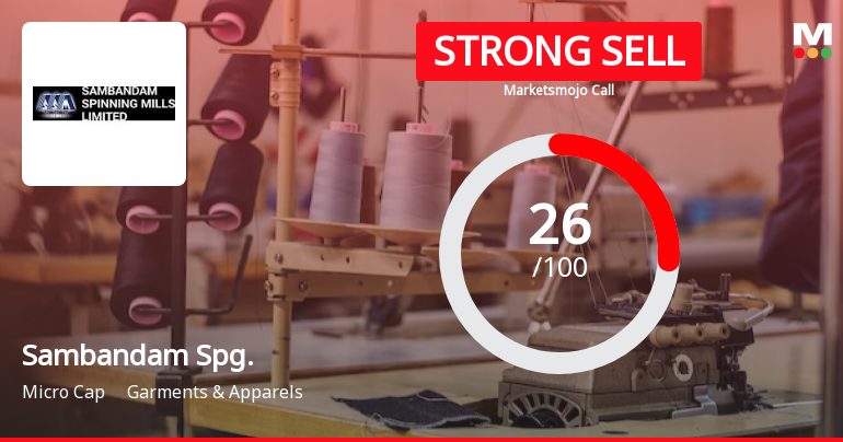 Sambandam Spinning Mills Ltd is Rated Strong Sell