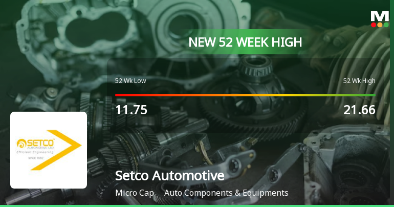 Broad-Based Technical Strength Lifts Setco Automotive Ltd to 52-Week High of Rs 26.9