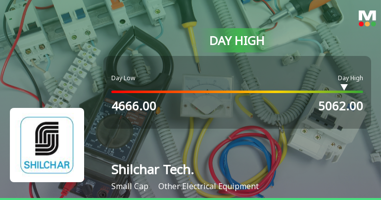 Shilchar Technologies Ltd Surges 7.02% to Day's High of Rs 5062 — Outperforms Sector by 2.99 Percentage Points
