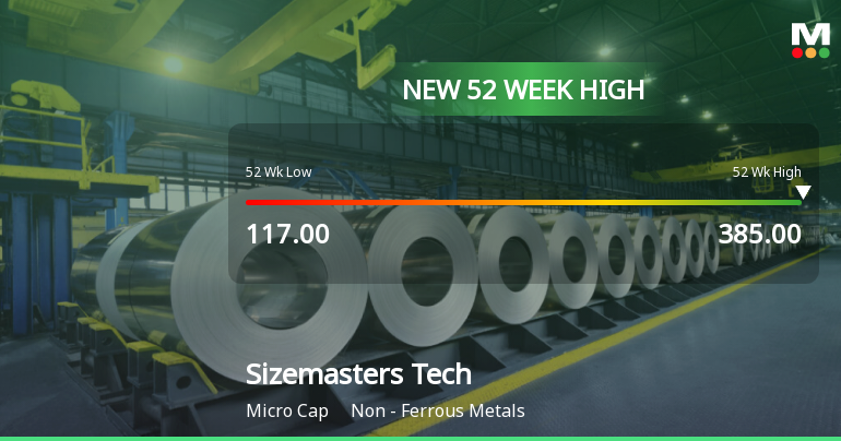 Broad-Based Technical Strength Lifts Sizemasters Technology Ltd to 52-Week High of Rs 385