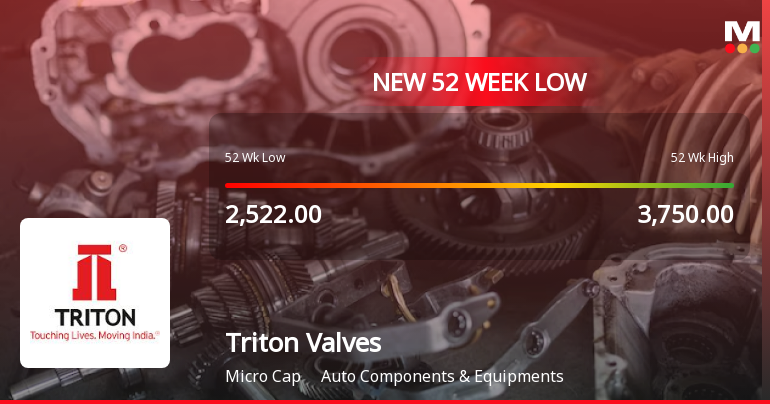 Triton Valves Ltd Falls to 52-Week Low of Rs 820 as Sell-Off Deepens