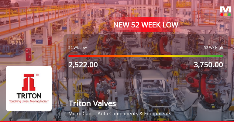 Triton Valves Ltd Falls to 52-Week Low of Rs 798.3 as Sell-Off Deepens