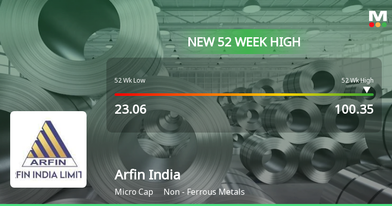 Broad-Based Technical Strength Lifts Arfin India Ltd to 52-Week High of Rs 100.35
