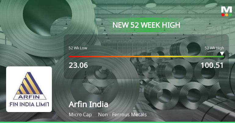 Broad-Based Technical Strength Lifts Arfin India Ltd to 52-Week High of Rs 100.51