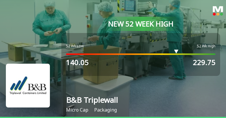 B&B Triplewall Containers Ltd Hits New 52-Week High of Rs 229.75 on Back of Strong Technical Signals