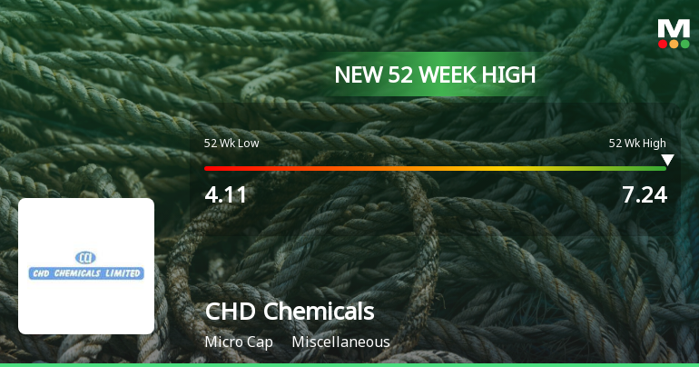 Broad-Based Technical Strength Lifts CHD Chemicals Ltd to 52-Week High of Rs 7.24