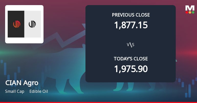 CIAN Agro Industries & Infrastructure Ltd Opens 5% Lower as Technicals Signal Mixed Momentum