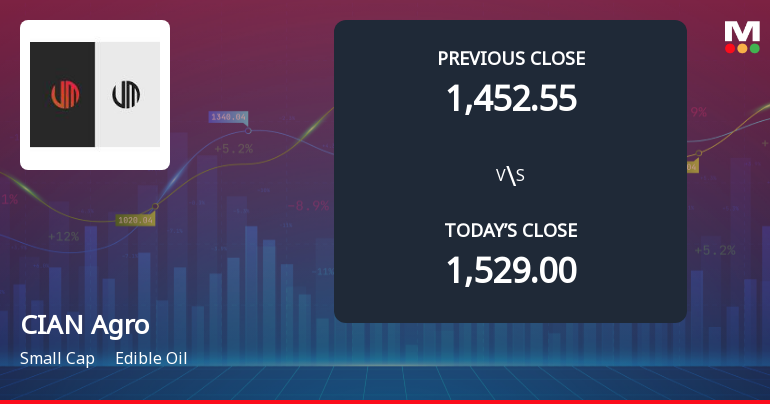 CIAN Agro Industries & Infrastructure Ltd Opens 5% Lower as Technicals Signal Mixed Momentum