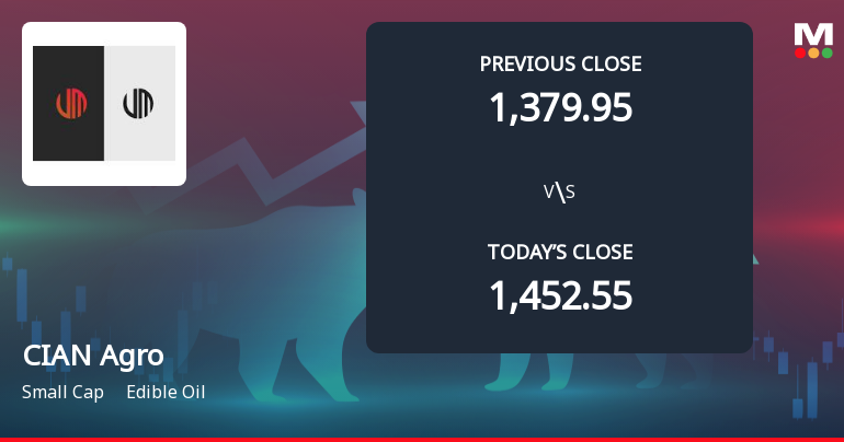 CIAN Agro Industries & Infrastructure Ltd Opens 5% Lower as Technicals Signal Continued Pressure