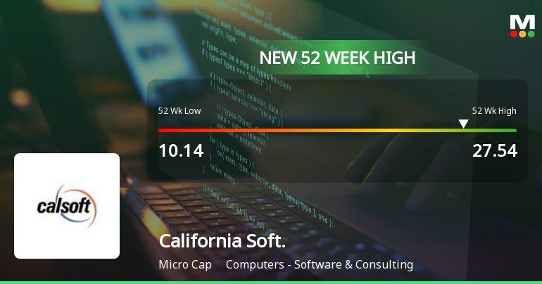 Broad-Based Technical Strength Lifts California Software Company Ltd to 52-Week High of Rs 27.54