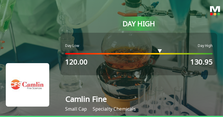 Camlin Fine Sciences Ltd Surges 7.5% to Day's High of Rs 128.1 — Outperforms Sector by 4.56 Percentage Points