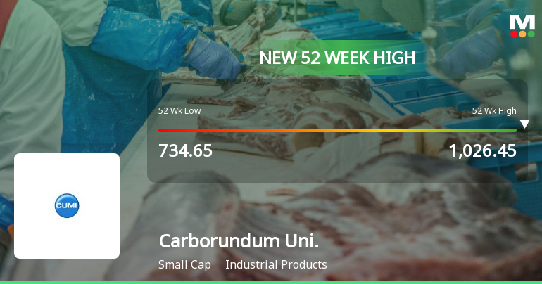 Broad-Based Technical Strength Lifts Carborundum Universal Ltd to 52-Week High of Rs 1029.25