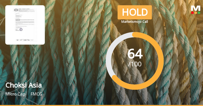 Choksi Asia Ltd is Rated Hold by MarketsMOJO