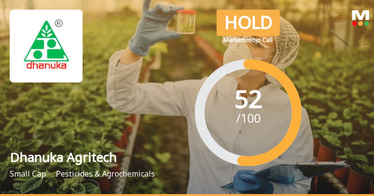 Dhanuka Agritech Ltd Upgraded to Hold by MarketsMOJO on Improved Financial and Technical Metrics