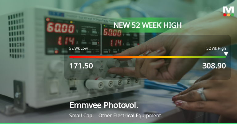 Broad-Based Technical Strength Lifts Emmvee Photovoltaic Power Ltd to 52-Week High of Rs 307.95