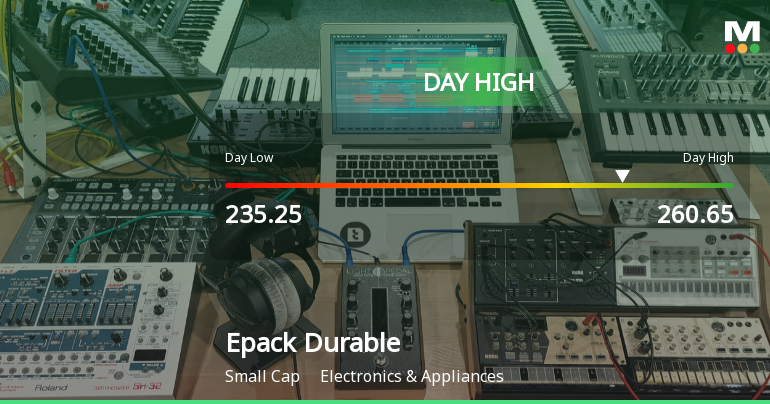 Epack Durable Ltd Surges 7.38% to Day's High of Rs 258.9 — Outperforms Sector by 5.33 Percentage Points