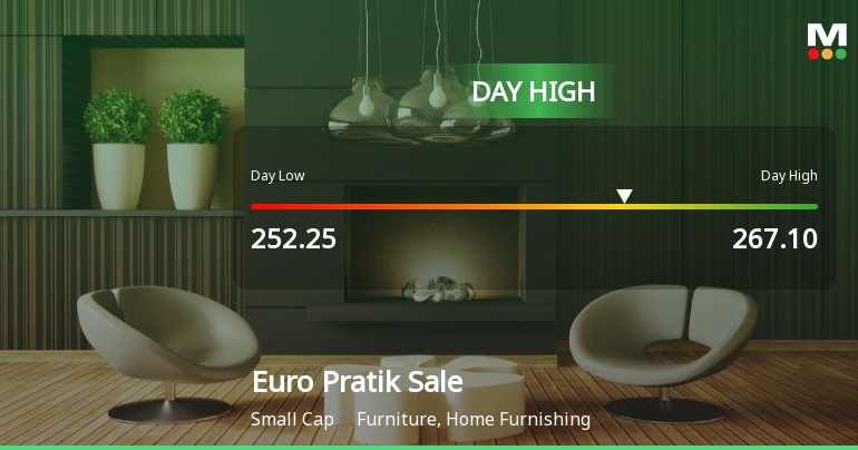 Euro Pratik Sales Ltd Surges 9.83% to Day's High of Rs 263.95 — Outperforms Sector by 6.68 Percentage Points