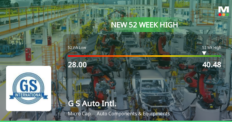 Broad-Based Technical Strength Lifts G S Auto International Ltd to 52-Week High of Rs 40.48