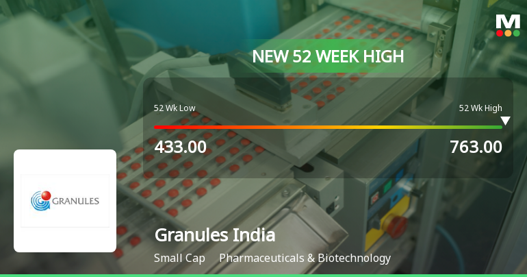 Broad-Based Technical Strength Lifts Granules India Ltd to 52-Week High of Rs 763