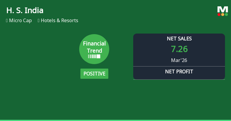 H. S. India Ltd Reports Positive Financial Turnaround in Q1 2026 Amid Sector Challenges