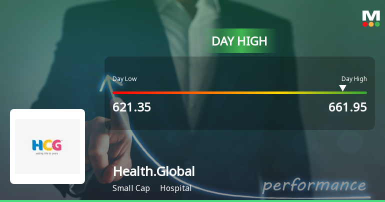 Healthcare Global Enterprises Ltd Surges 7.23% to Day's High of Rs 661.4 — Outperforms Sector by 6.5 Percentage Points