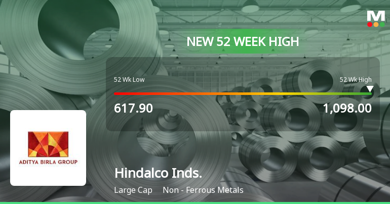 Broad-Based Technical Strength Lifts Hindalco Industries Ltd to 52-Week High of Rs 1091.85