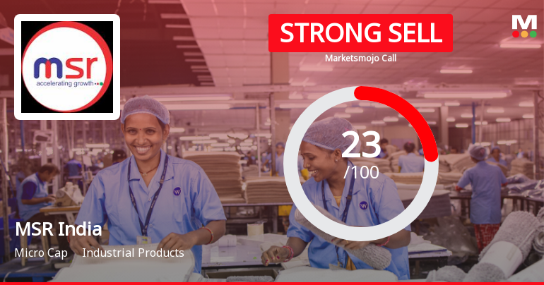 MSR India Ltd Downgraded to Strong Sell Amid Technical and Fundamental Weaknesses