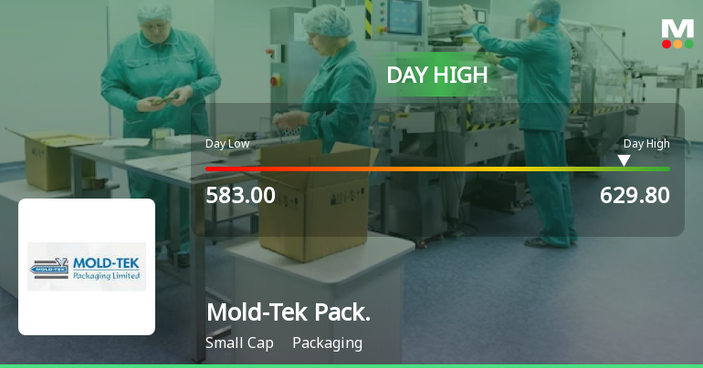 Mold-Tek Packaging Ltd Surges 7.18% to Day's High of Rs 627.7 — Outperforms Sector by 6.89 Percentage Points