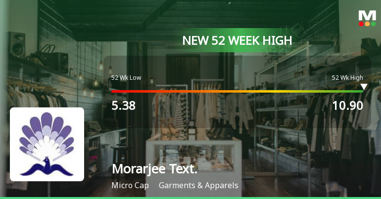 Broad-Based Technical Strength Lifts Morarjee Textiles Ltd to 52-Week High of Rs 10.9