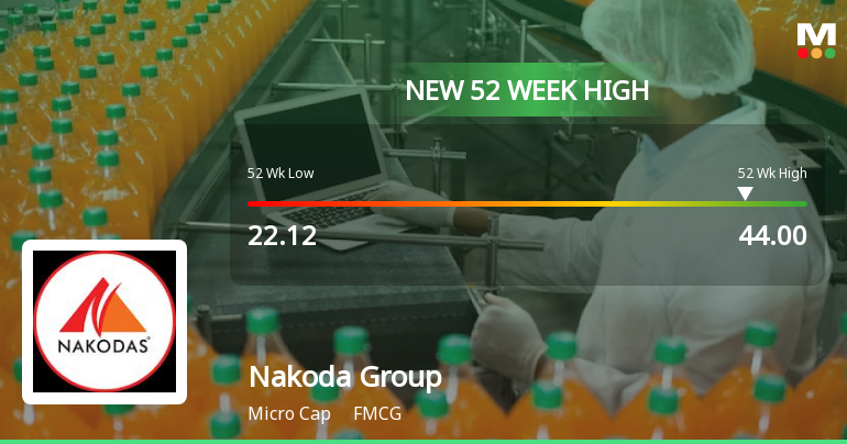 Broad-Based Technical Strength Lifts Nakoda Group of Industries Ltd to 52-Week High of Rs 44