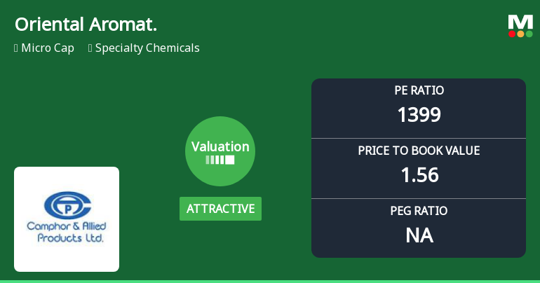 Oriental Aromatics Ltd Valuation Shifts Signal Changing Price Attractiveness
