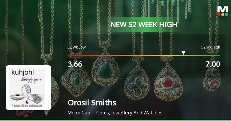 Broad-Based Technical Strength Lifts Orosil Smiths India Ltd to 52-Week High of Rs 7