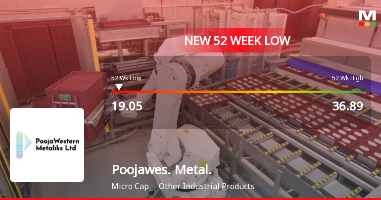 Poojawestern Metaliks Ltd Falls to 52-Week Low of Rs 19.05 as Sell-Off Deepens