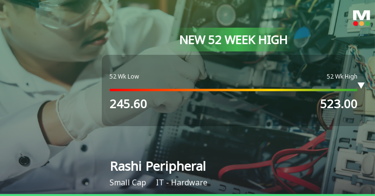 Broad-Based Technical Strength Lifts Rashi Peripherals Ltd to 52-Week High of Rs 523