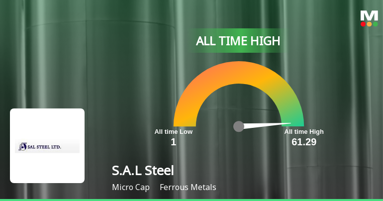 S.A.L Steel Ltd Hits All-Time High of Rs 61.29 Amid Mixed Signals