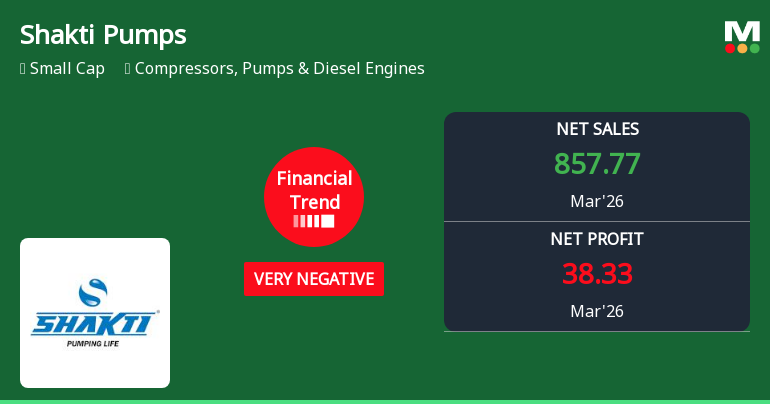 Shakti Pumps Reports Very Negative Quarterly Financial Trend Amidst Record Sales
