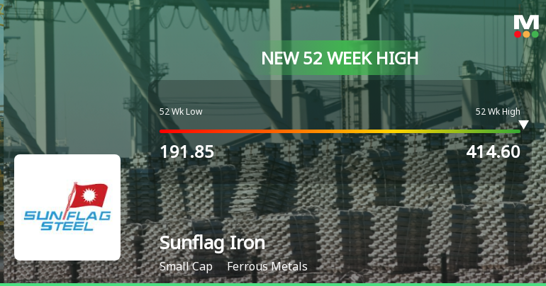 Broad-Based Technical Strength Lifts Sunflag Iron & Steel Company Ltd to 52-Week High of Rs 406.9