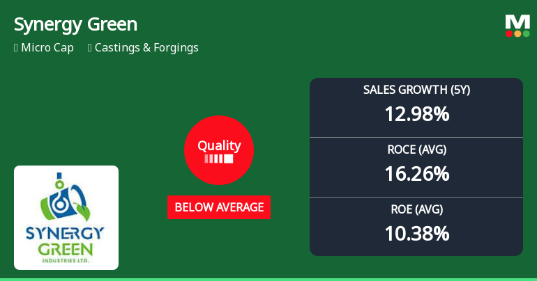 Synergy Green Industries Ltd Downgraded to Strong Sell Amid Deteriorating Quality Metrics