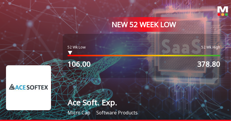 Ace Software Exports Ltd Falls to 52-Week Low of Rs 106 as Sell-Off Deepens