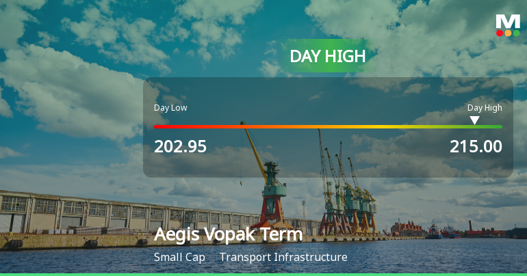 Aegis Vopak Terminals Ltd Surges 7.84% to Day's High of Rs 214 — Outperforms Sector by 7 Percentage Points