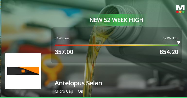 Broad-Based Technical Strength Lifts Antelopus Selan Energy Ltd to 52-Week High of Rs 854.2