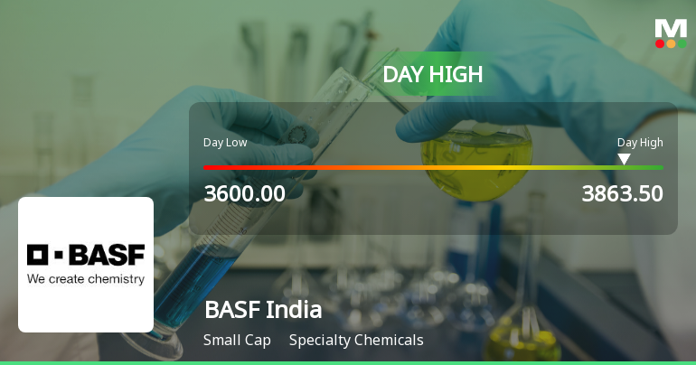 BASF India Ltd Surges 7.65% to Day's High of Rs 3760 — Outperforms Sector by 4.52 Percentage Points