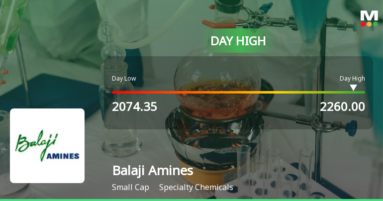 Balaji Amines Ltd Surges 7.31% to Day's High of Rs 2260 — Outperforms Sector by 6.25 Percentage Points
