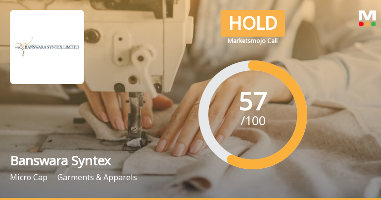 Banswara Syntex Ltd is Rated Hold by MarketsMOJO